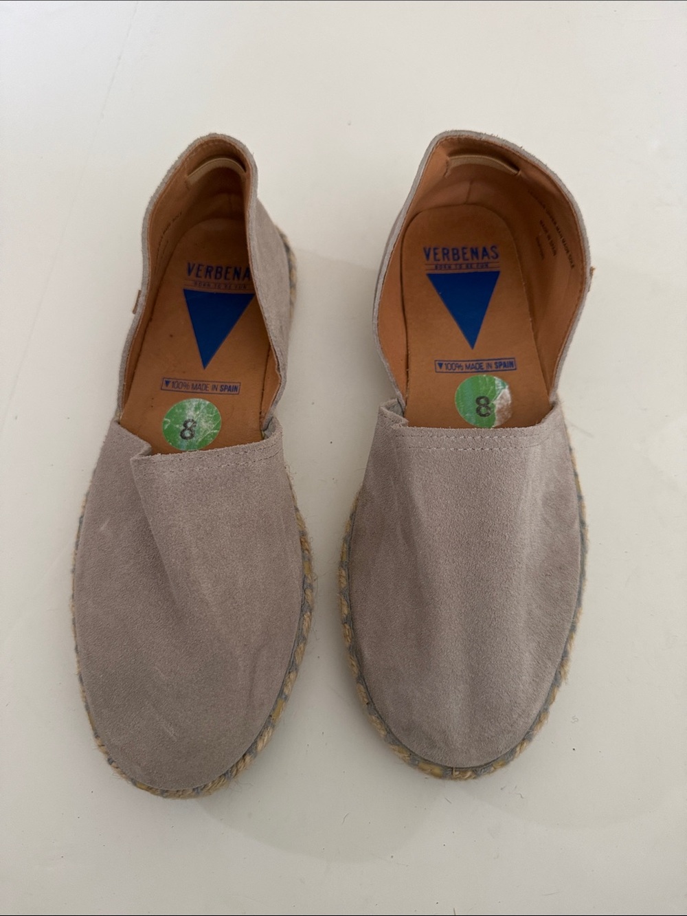 Verbenas Suede Espadrilles in Light Taupe gray size 8